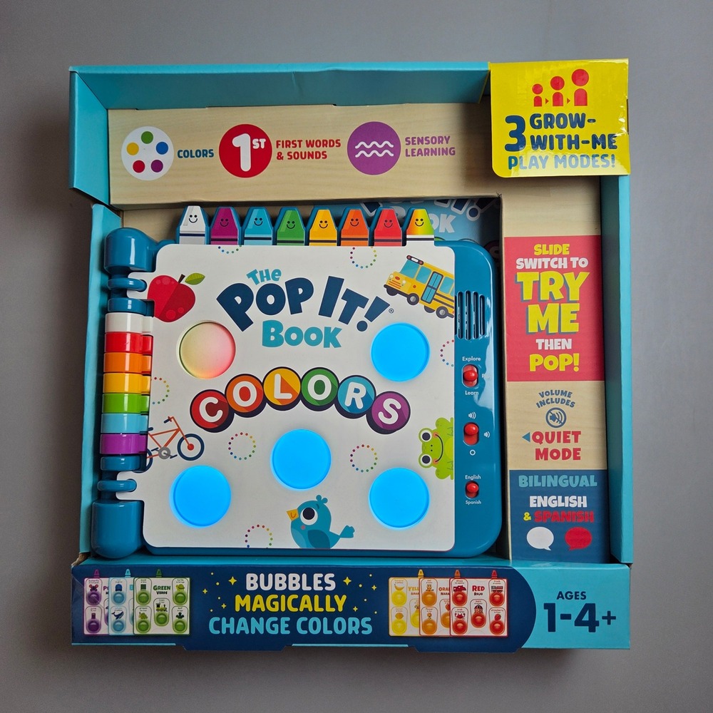 Buffalo Games The Pop It Book Colors Bilingual Sensory Toy Ages 1-4 New